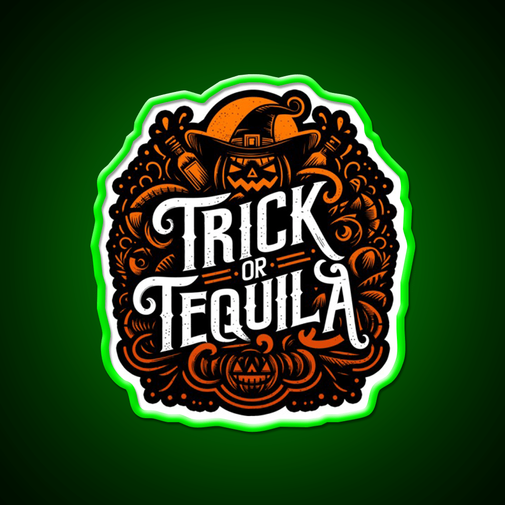 Halloween Trick Or Tequila Party Drink Tequila Led Neon Sign Rgb Color - Shineneon