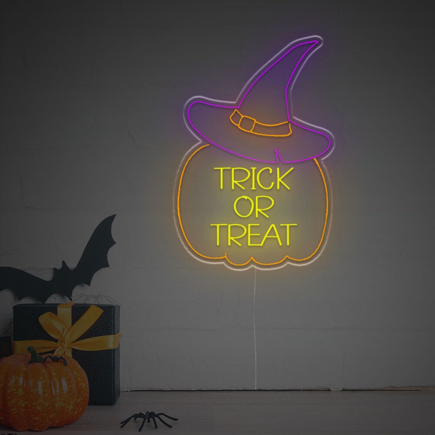 Halloween Trick Or Treat Pumpkin Led Neon Sign | Shineneon