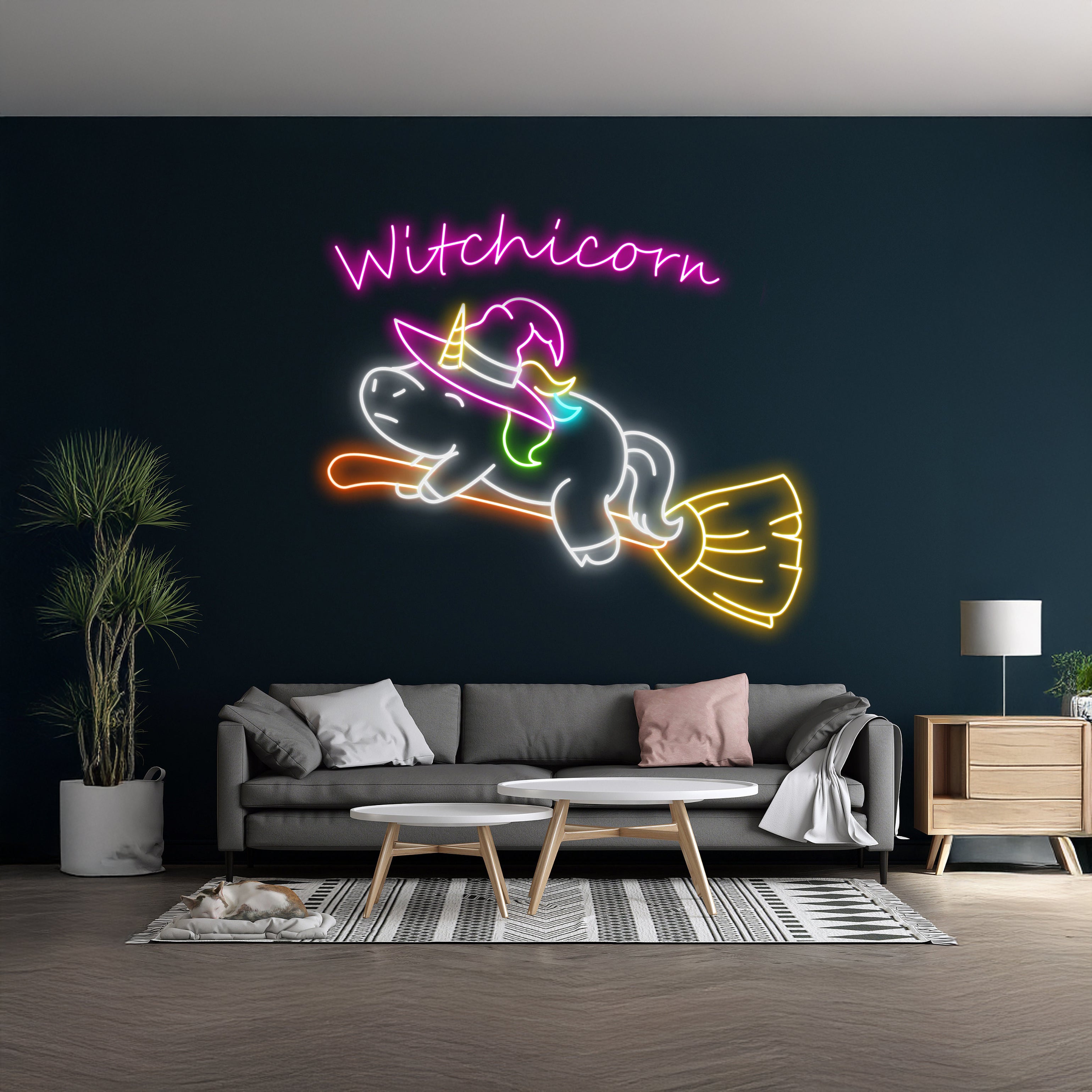 Halloween Witchicorn Neon Light Wall Art Decor | Shineneon