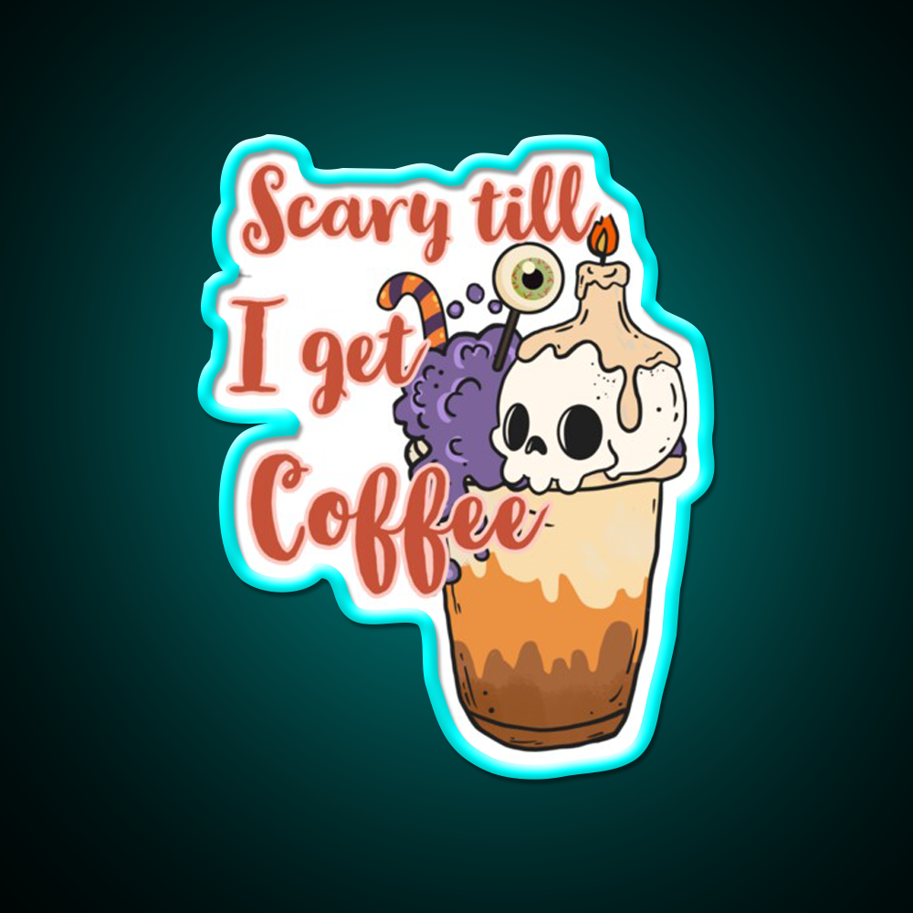 Halloween With Coffee Vibes Cafe Led Neon Sign Espresso Bar Art Rgb Color