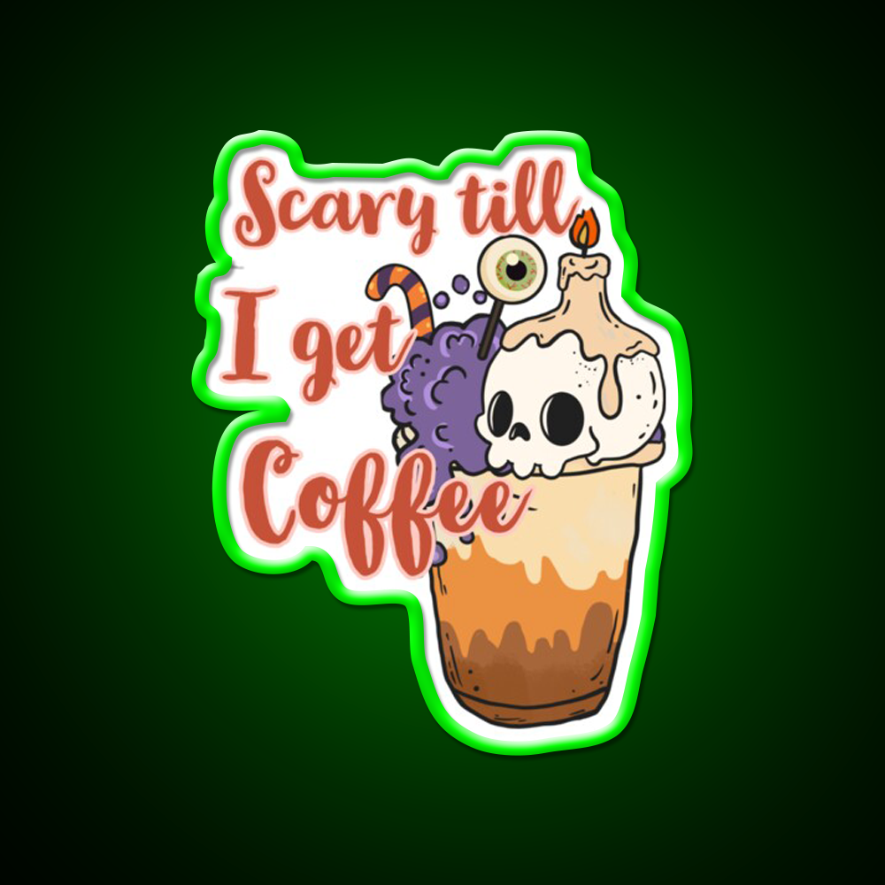 Halloween With Coffee Vibes Cafe Led Neon Sign Espresso Bar Art Rgb Color