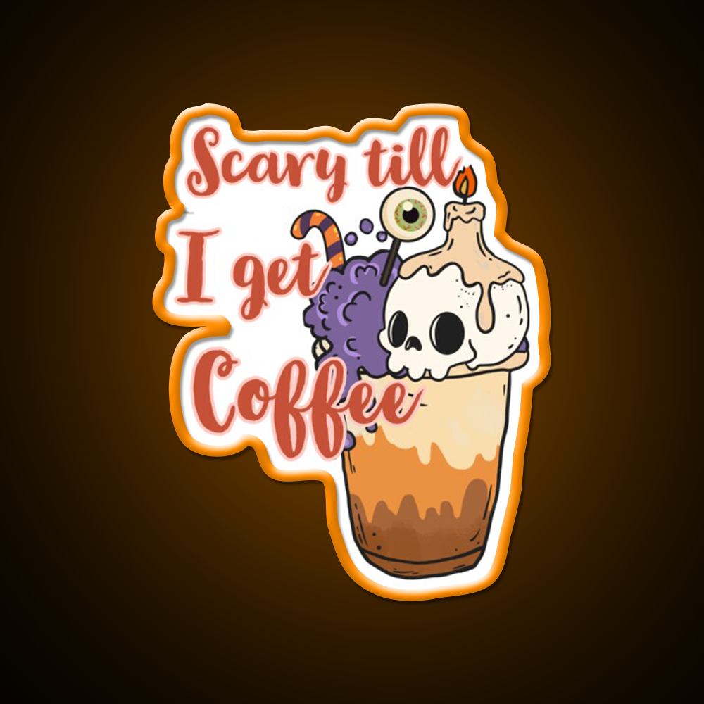 Halloween With Coffee Vibes Cafe Led Neon Sign Espresso Bar Art Rgb Color