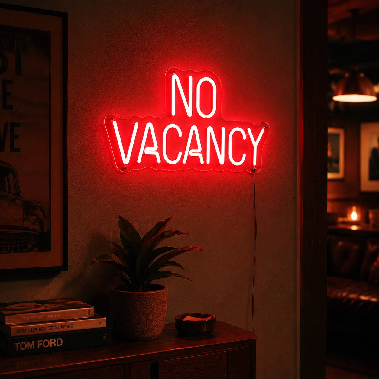 Hallway No Vacancy Neon Sign LED Neon Sign real lifestyle scene