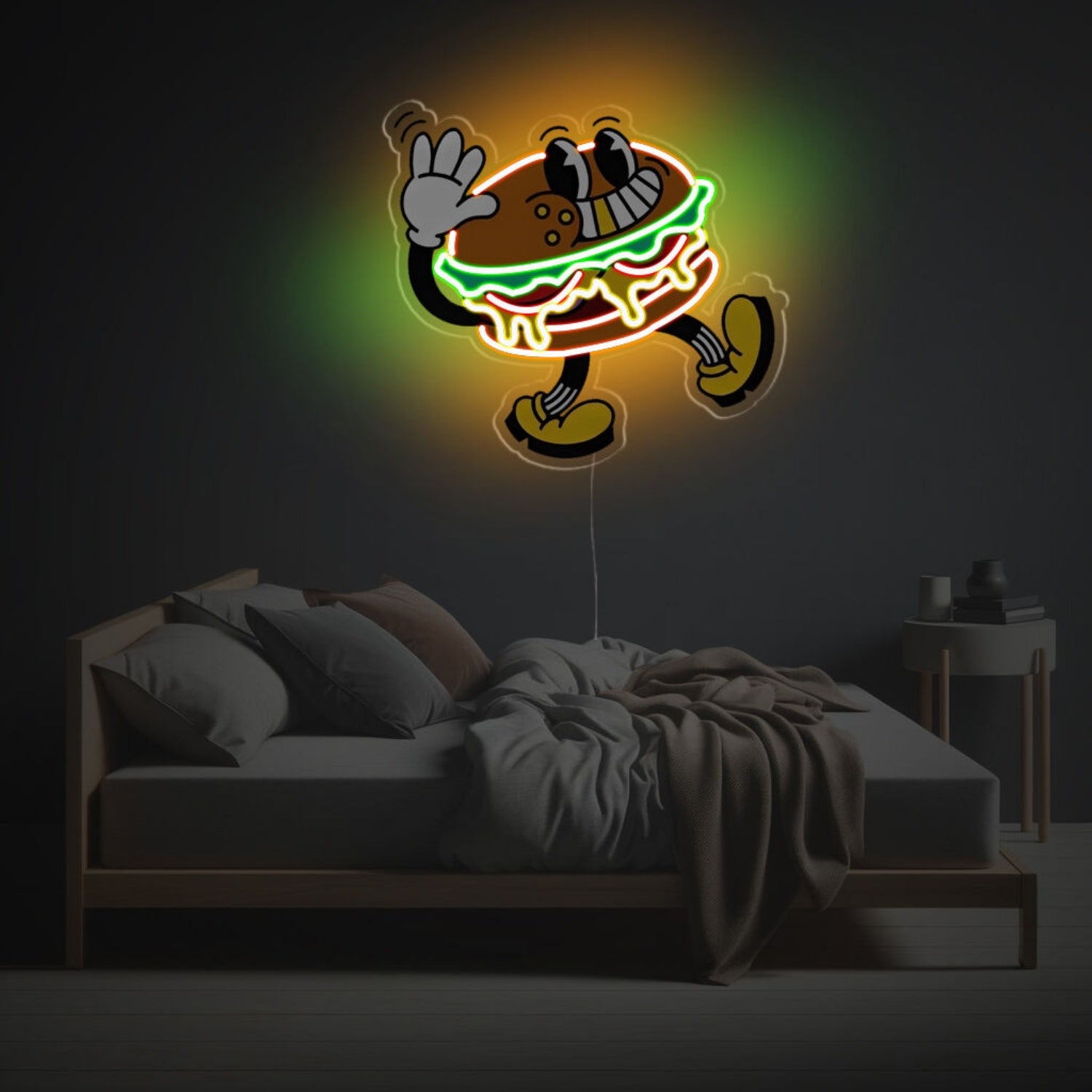 Hamburger Boy Led Neon Acrylic Artwork | Shineneon