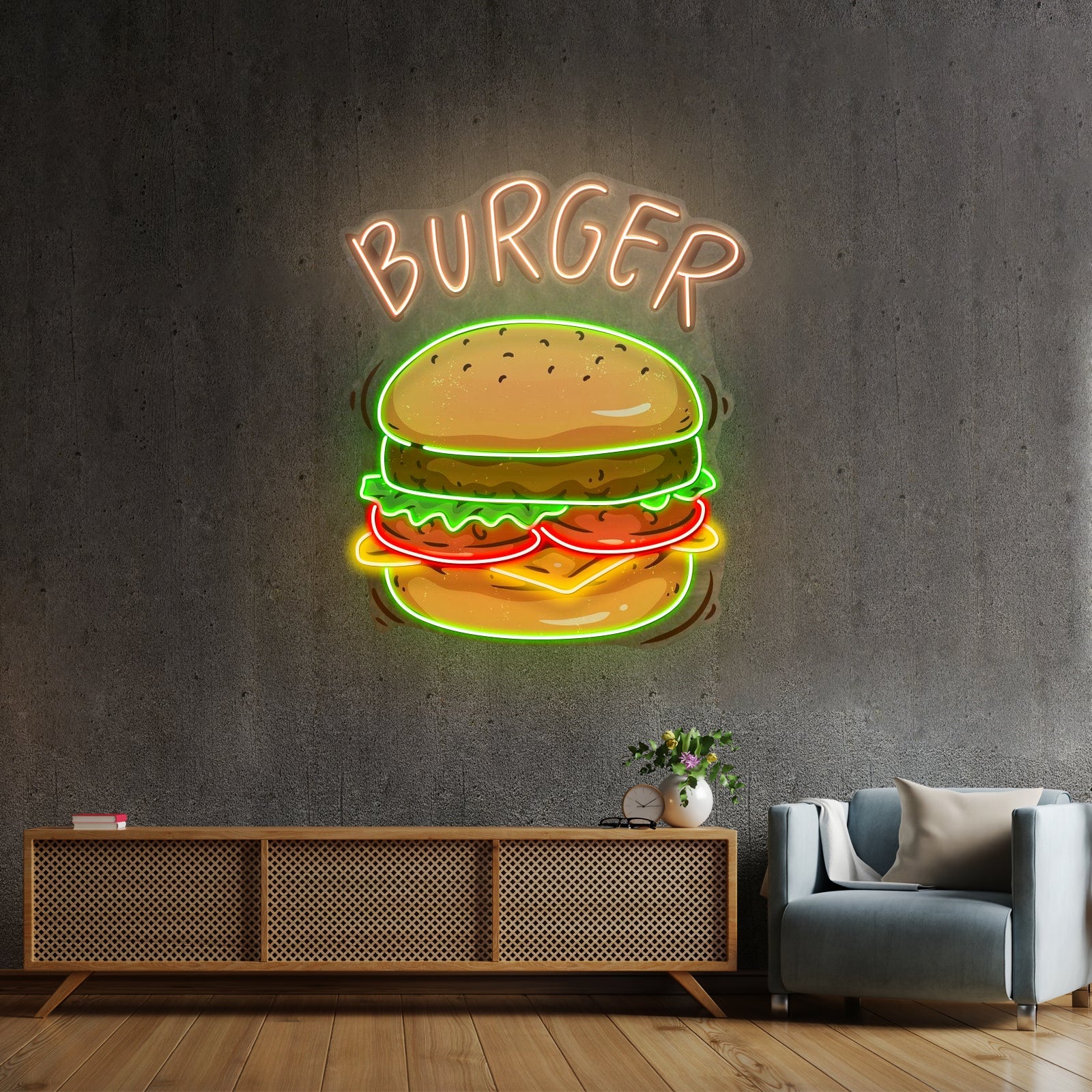 Hamburger Custom Led Signs Artwork For Sale - Shineneon