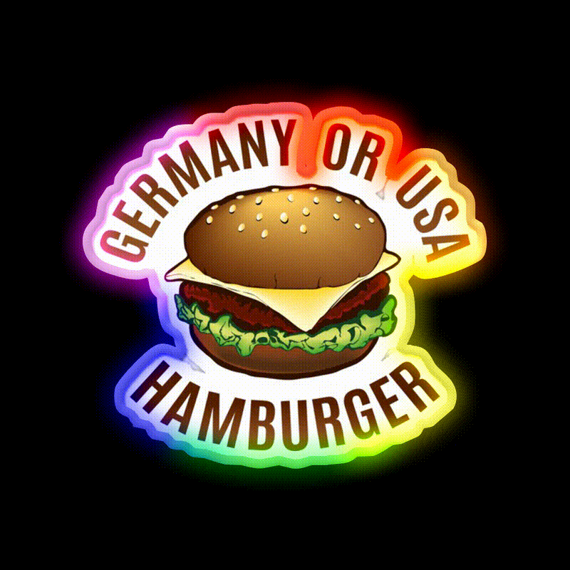 Hamburger Fast Food Led Neon Sign For Burger Place Rgb Color