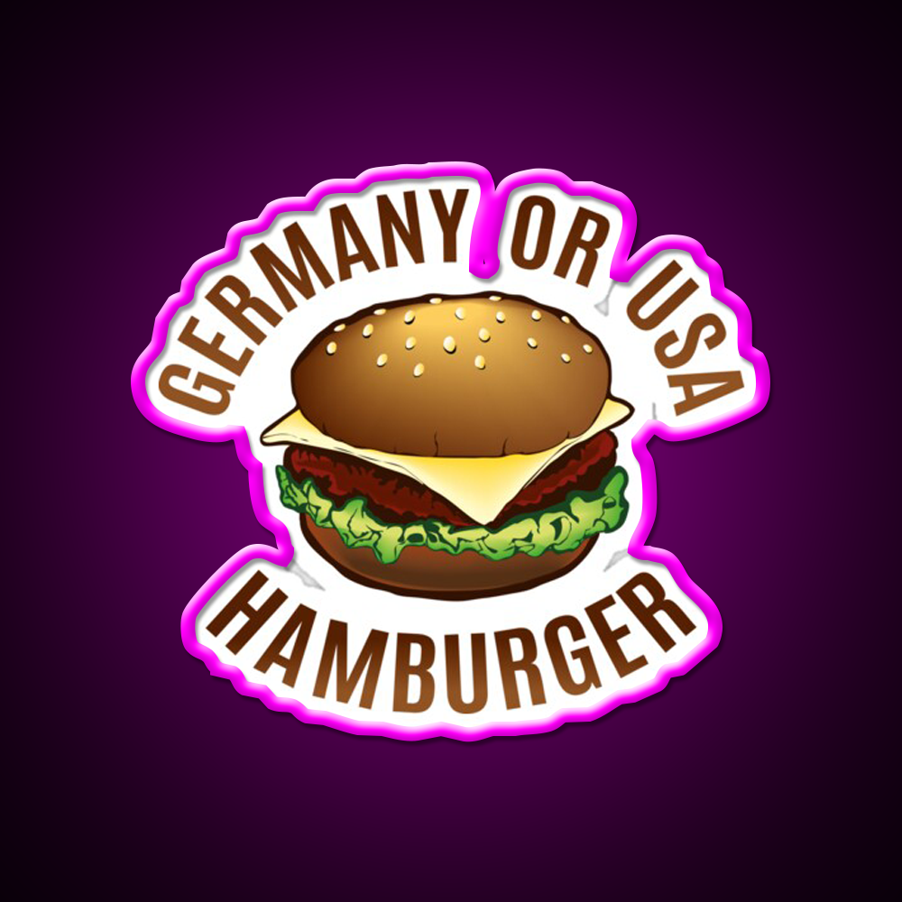 Hamburger Fast Food Led Neon Sign For Burger Place Rgb Color