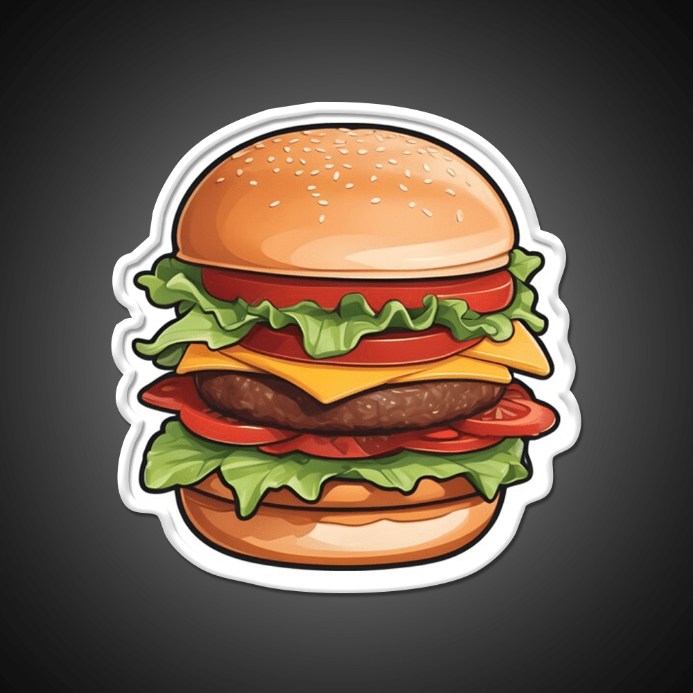 Hamburger Food Burger Fast Food Led Neon Sign For Burger Place Rgb Color - Shineneon