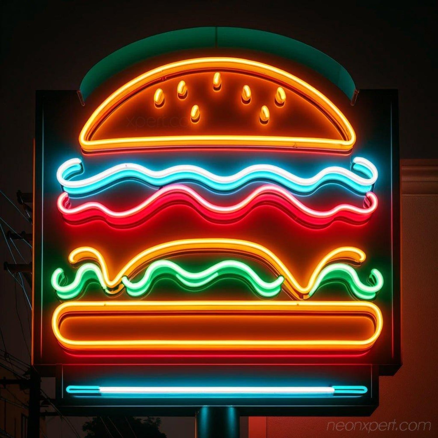 Hamburger Layered Led Neon Sign For Fast Food Shop Outdoor Decor | Shineneon