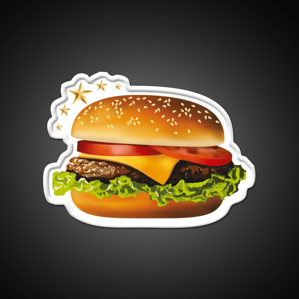 Hamburger Neon Sign Fast Food Led Neon Sign For Burger Place Rgb Color - Shineneon