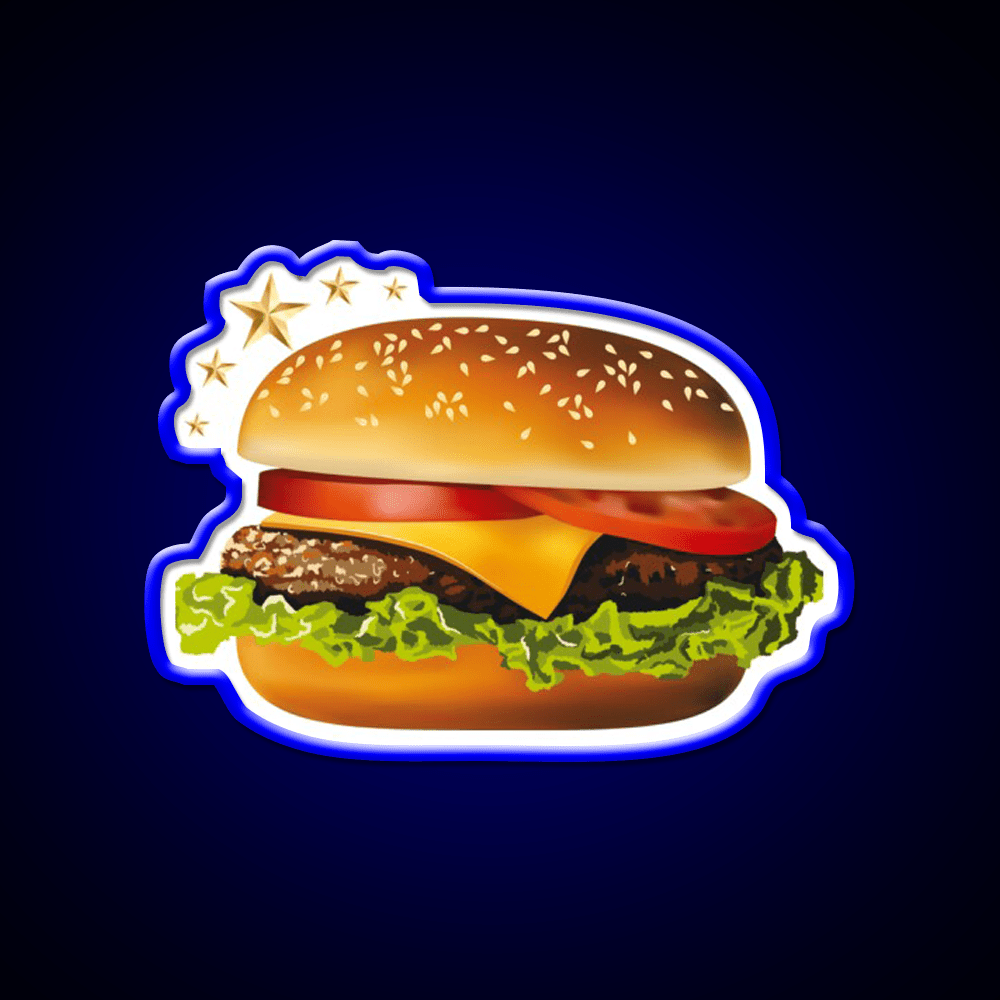 Hamburger Neon Sign Fast Food Led Neon Sign For Burger Place Rgb Color - Shineneon