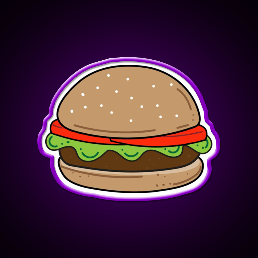 Hamburger Snack Food Led Neon Sign For Snack Room Rgb Color - Shineneon