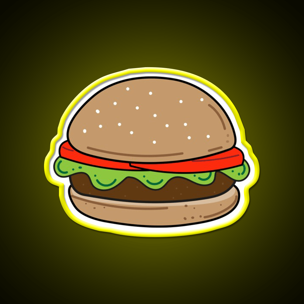 Hamburger Snack Food Led Neon Sign For Snack Room Rgb Color - Shineneon