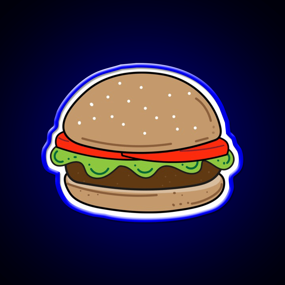 Hamburger Snack Food Led Neon Sign For Snack Room Rgb Color - Shineneon