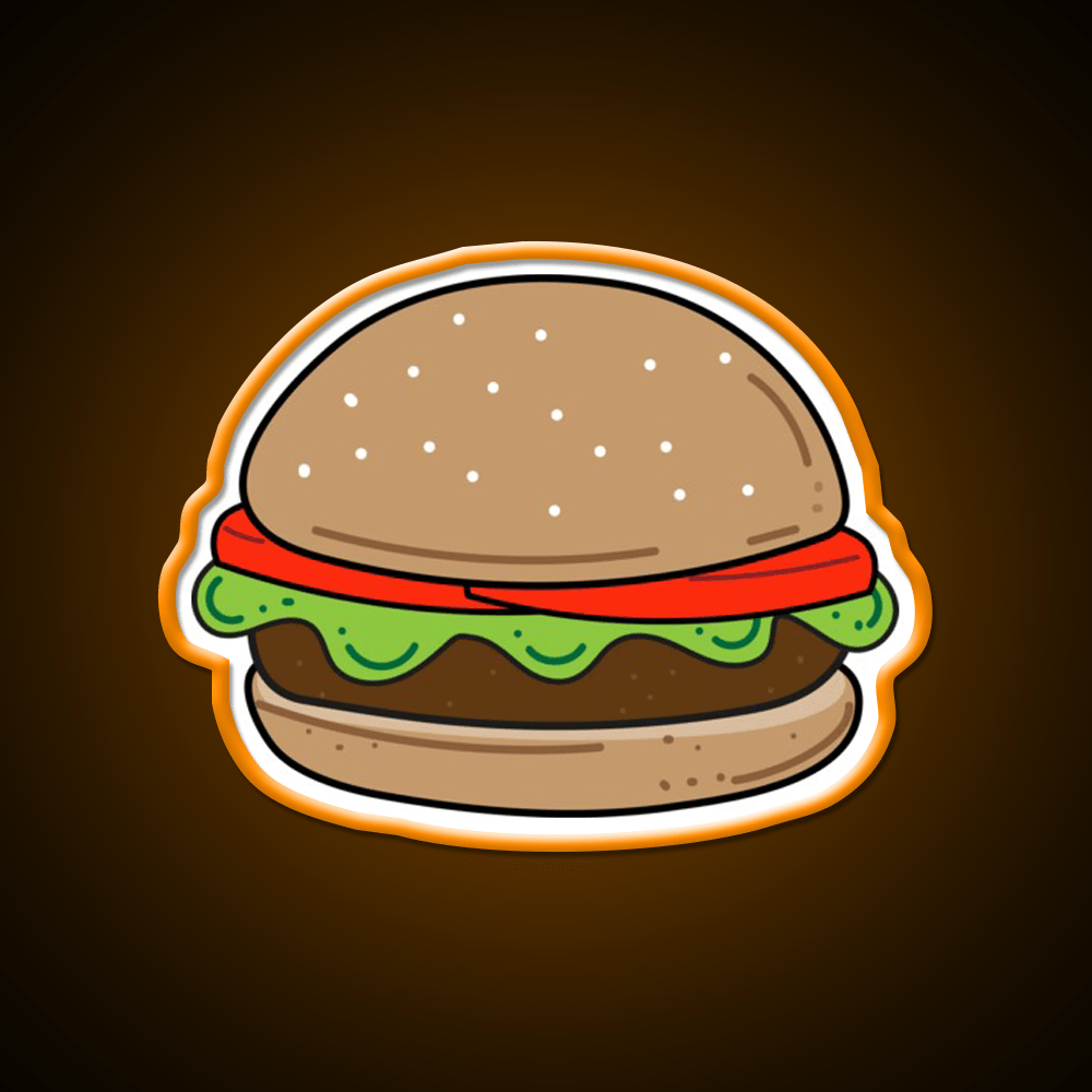 Hamburger Snack Food Led Neon Sign For Snack Room Rgb Color - Shineneon