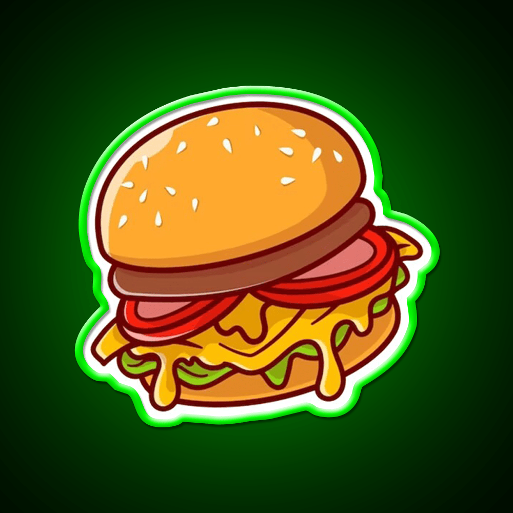 Hamburger Snack Food Led Neon Sign Rgb Color - Shineneon