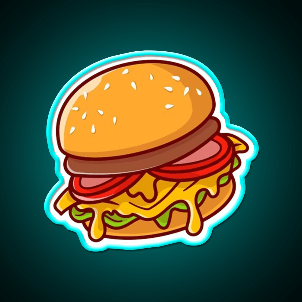 Hamburger Snack Food Led Neon Sign Rgb Color - Shineneon