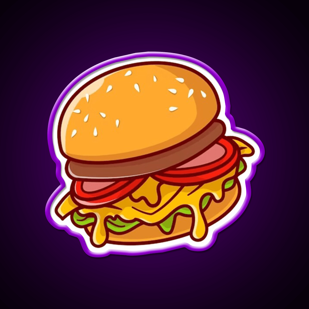 Hamburger Snack Food Led Neon Sign Rgb Color - Shineneon