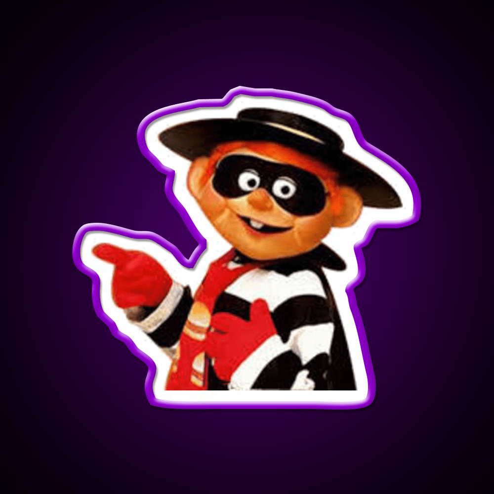 Hamburglar Fast Food Led Neon Sign For Burger Place Rgb Color - Shineneon
