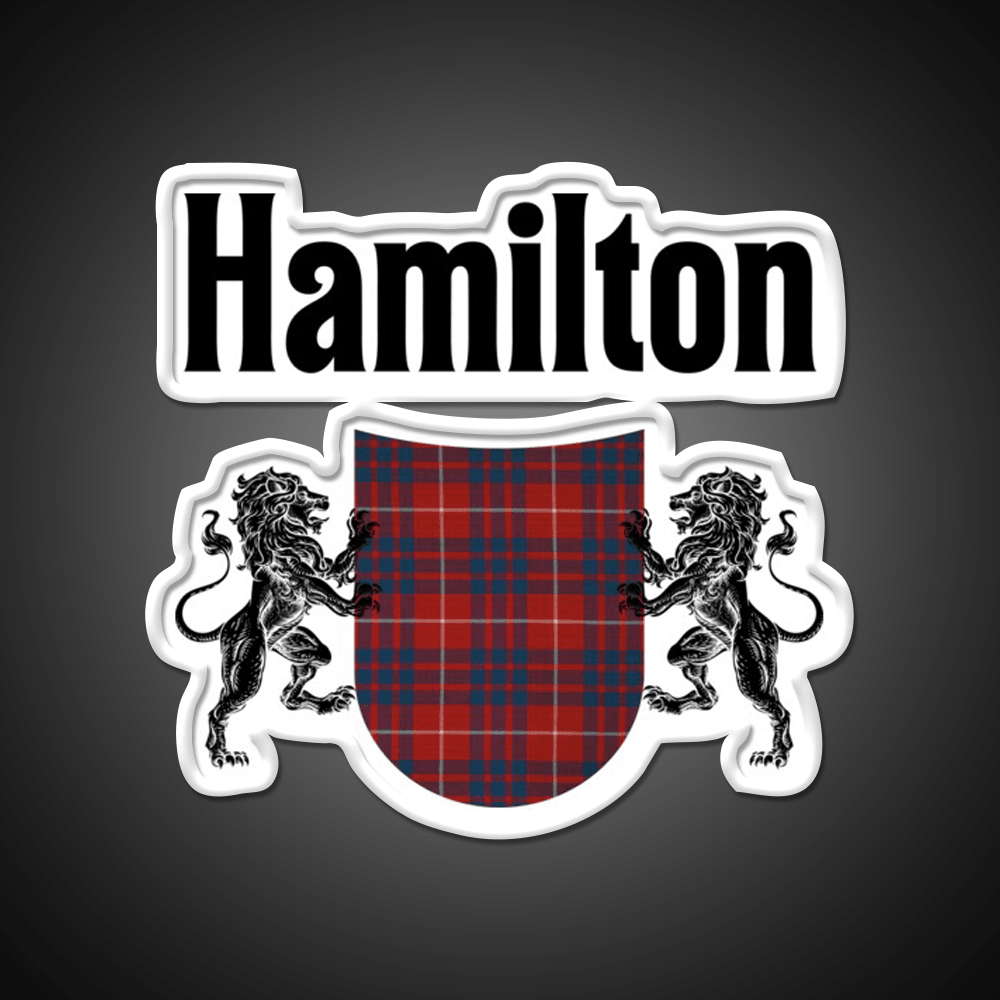 Hamilton Clan Scottish Coat Of Arms Tartan Whiskey Drink Bar Led Neon Sign Rgb Color - Shineneon