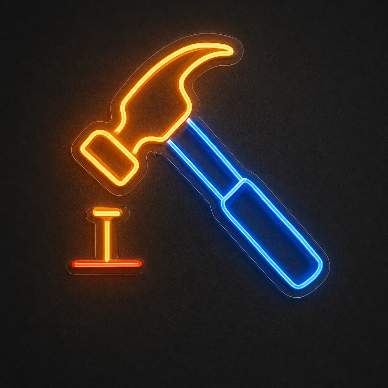 Hammer And Nail LED Neon Sign Home Garage Wall Decoration main product image