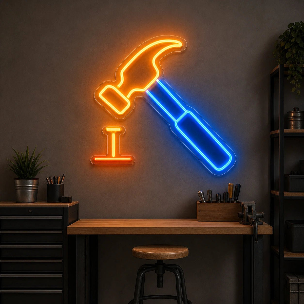 Hammer And Nail LED Neon Sign Man Cave Neon Sign - Shineneon