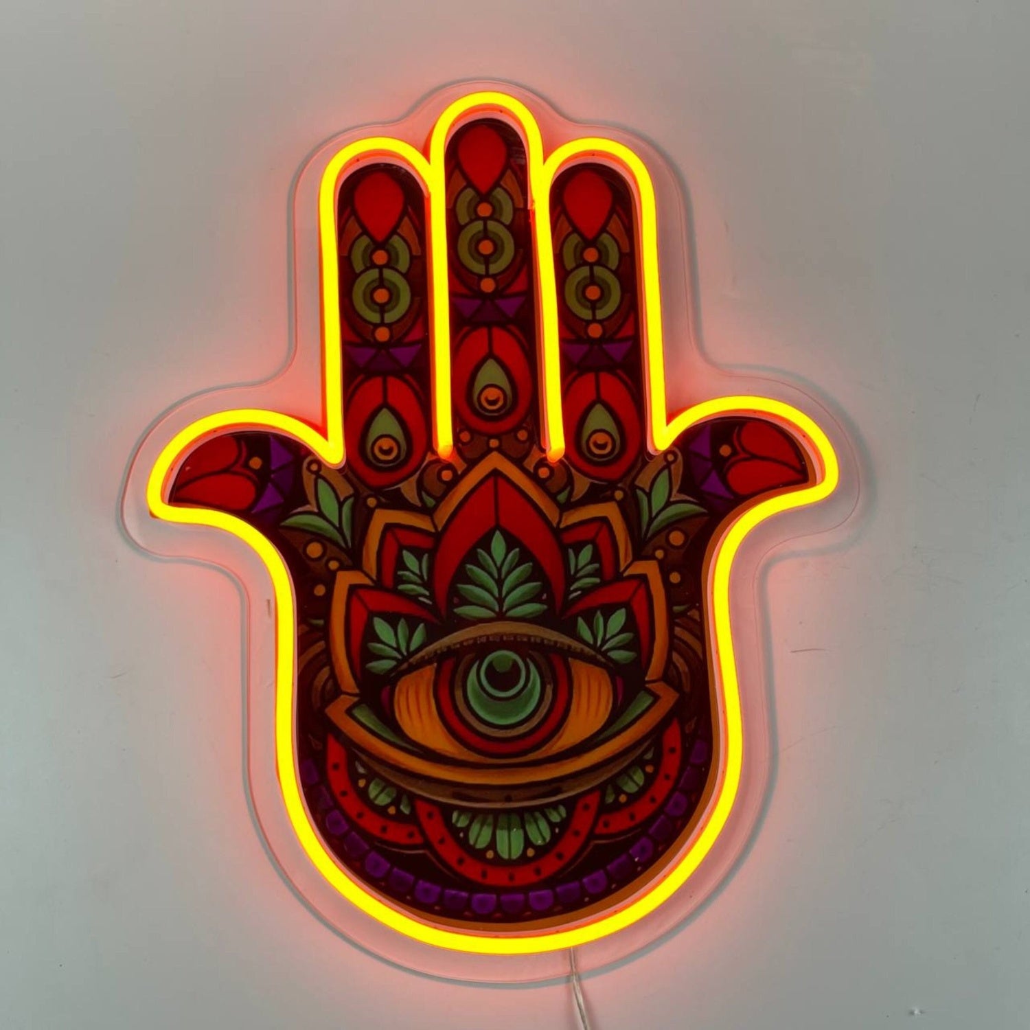 Hamsa Hand Decal Printed Led Neon Sign | Shineneon