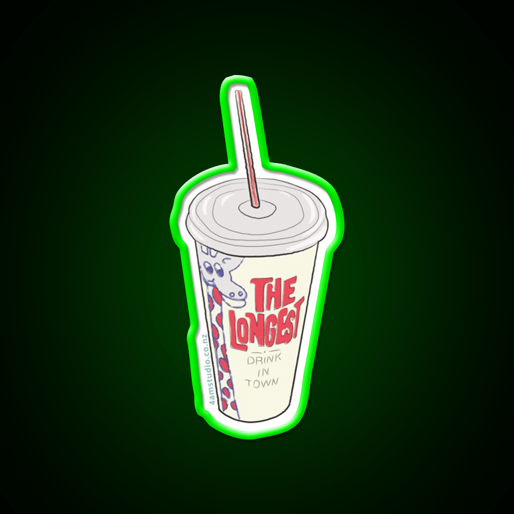 Hand Drawn New Zealand Milkshake Fast Food Led Neon Sign For Burger Place Rgb Color - Shineneon