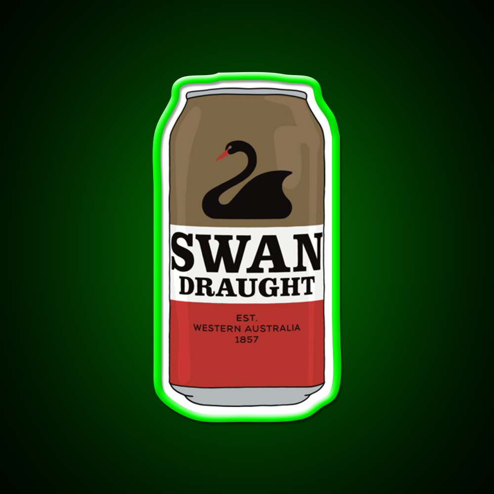 Hand Drawn Swan Draught Can Beer Bar Decor Led Neon Sign Rgb Color - LED neon sign view 8