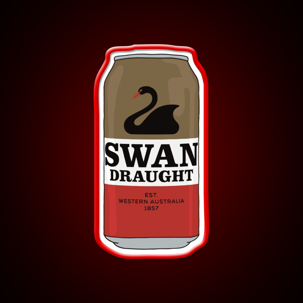 Hand Drawn Swan Draught Can Beer Bar Decor Led Neon Sign Rgb Color - LED neon sign view 10