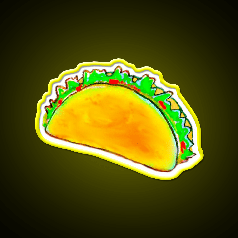 Hand Drawn Taco Led Neon Sign Mexican Food Sign Rgb Color - Shineneon