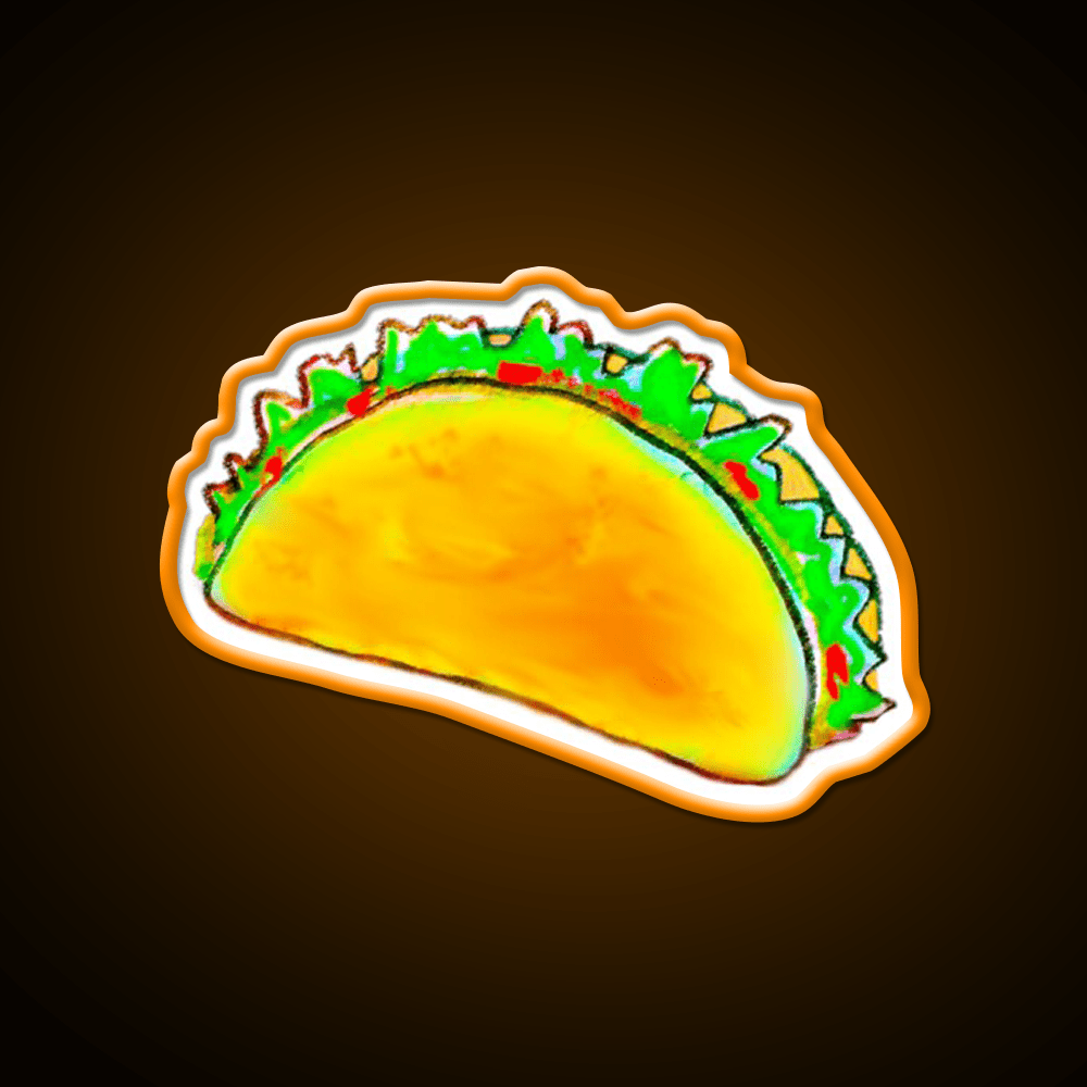 Hand Drawn Taco Led Neon Sign Mexican Food Sign Rgb Color - Shineneon