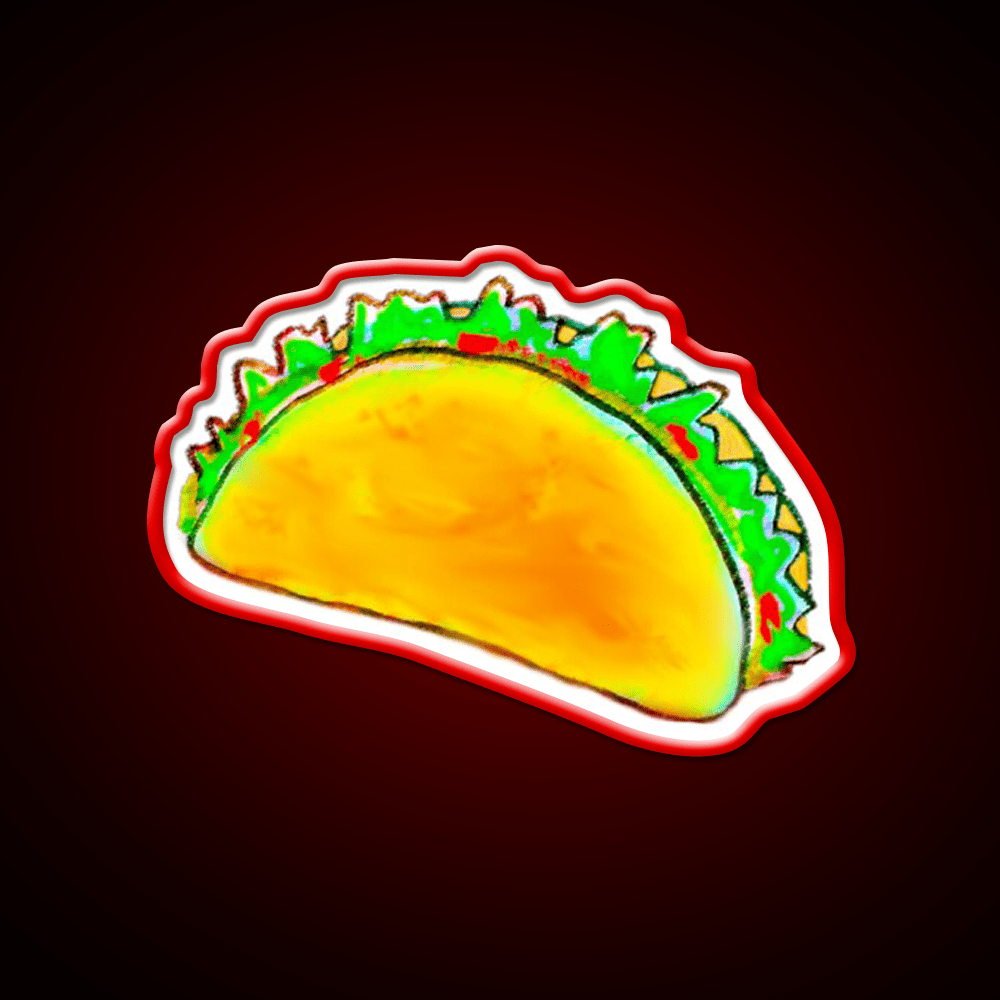 Hand Drawn Taco Led Neon Sign Mexican Food Sign Rgb Color - Shineneon