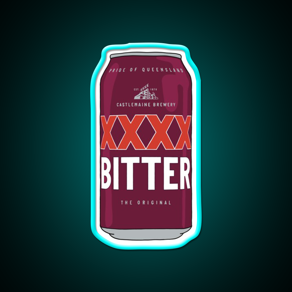 Hand Drawn Xxxx Bitter Can Beer Bar Decor Led Neon Sign Rgb Color - Size and dimension reference