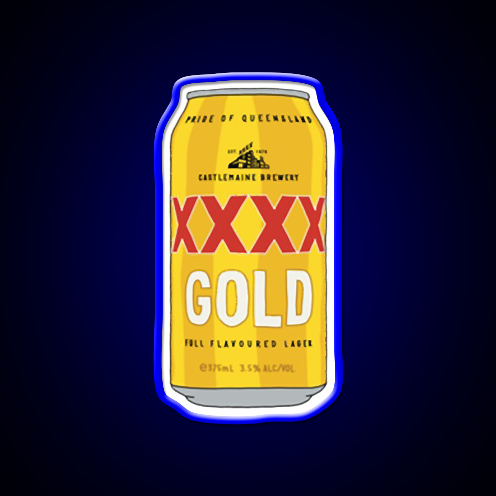 Hand Drawn Xxxx Gold Can Beer Bar Decor Led Neon Sign Wall Art Rgb Color - LED neon sign view 5