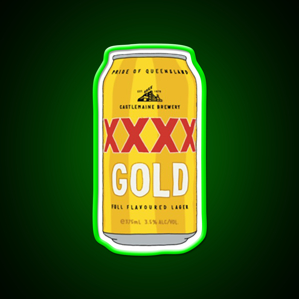 Hand Drawn Xxxx Gold Can Beer Bar Decor Led Neon Sign Wall Art Rgb Color - LED neon sign view 8
