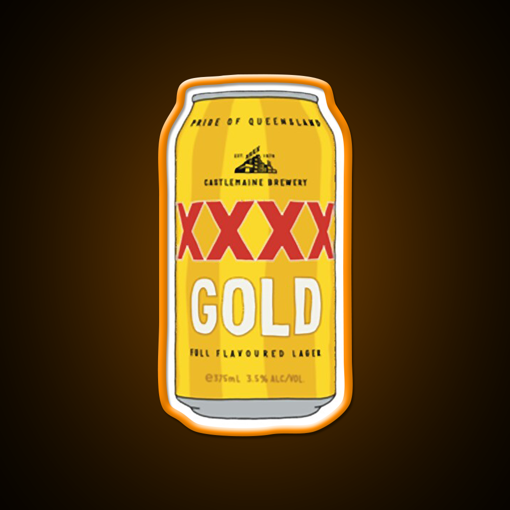 Hand Drawn Xxxx Gold Can Beer Bar Decor Led Neon Sign Wall Art Rgb Color - LED neon sign view 6