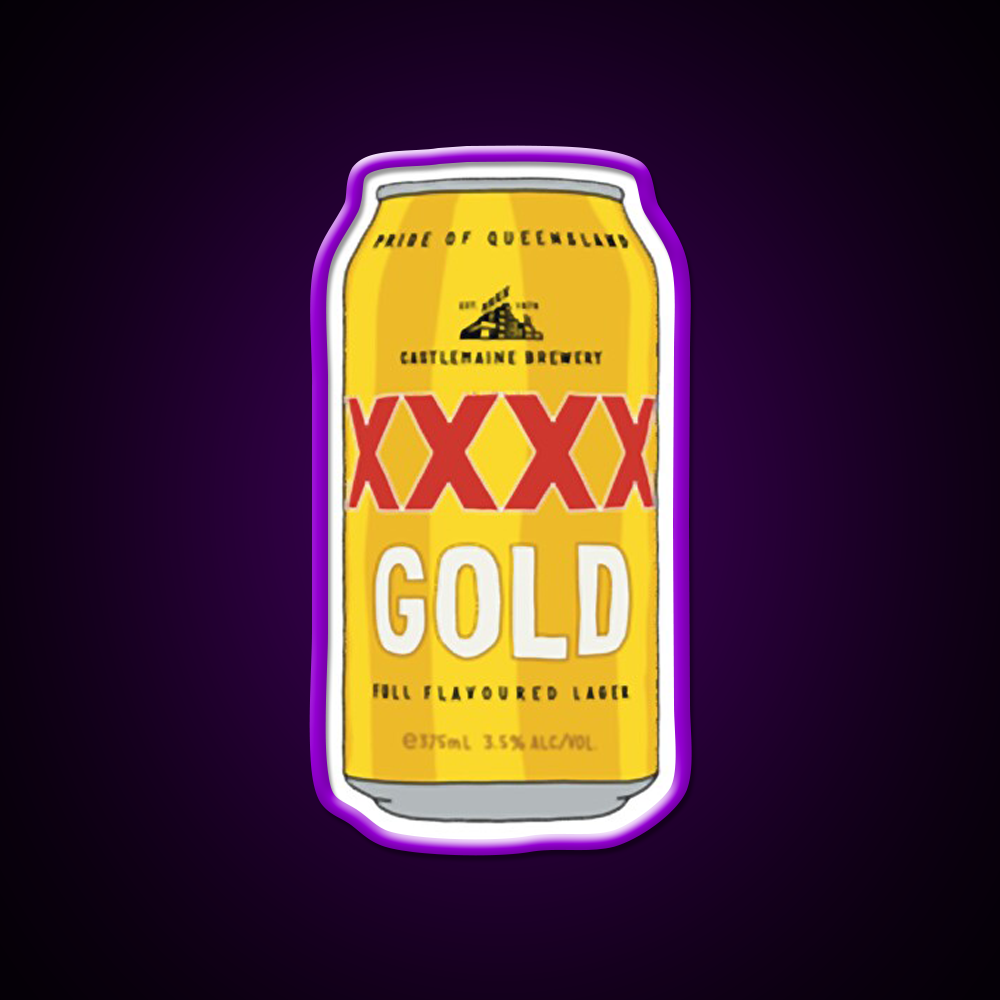 Hand Drawn Xxxx Gold Can Beer Bar Decor Led Neon Sign Wall Art Rgb Color - LED neon sign view 9