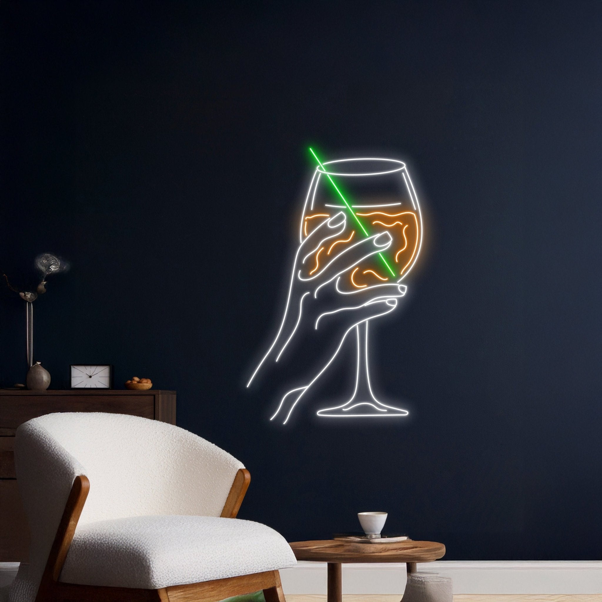 Hand Holding Wine Glass Led Sign - Shineneon