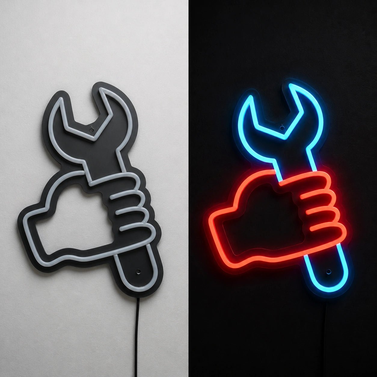 Hand Holding Wrench Vintage LED Neon Sign - Shineneon