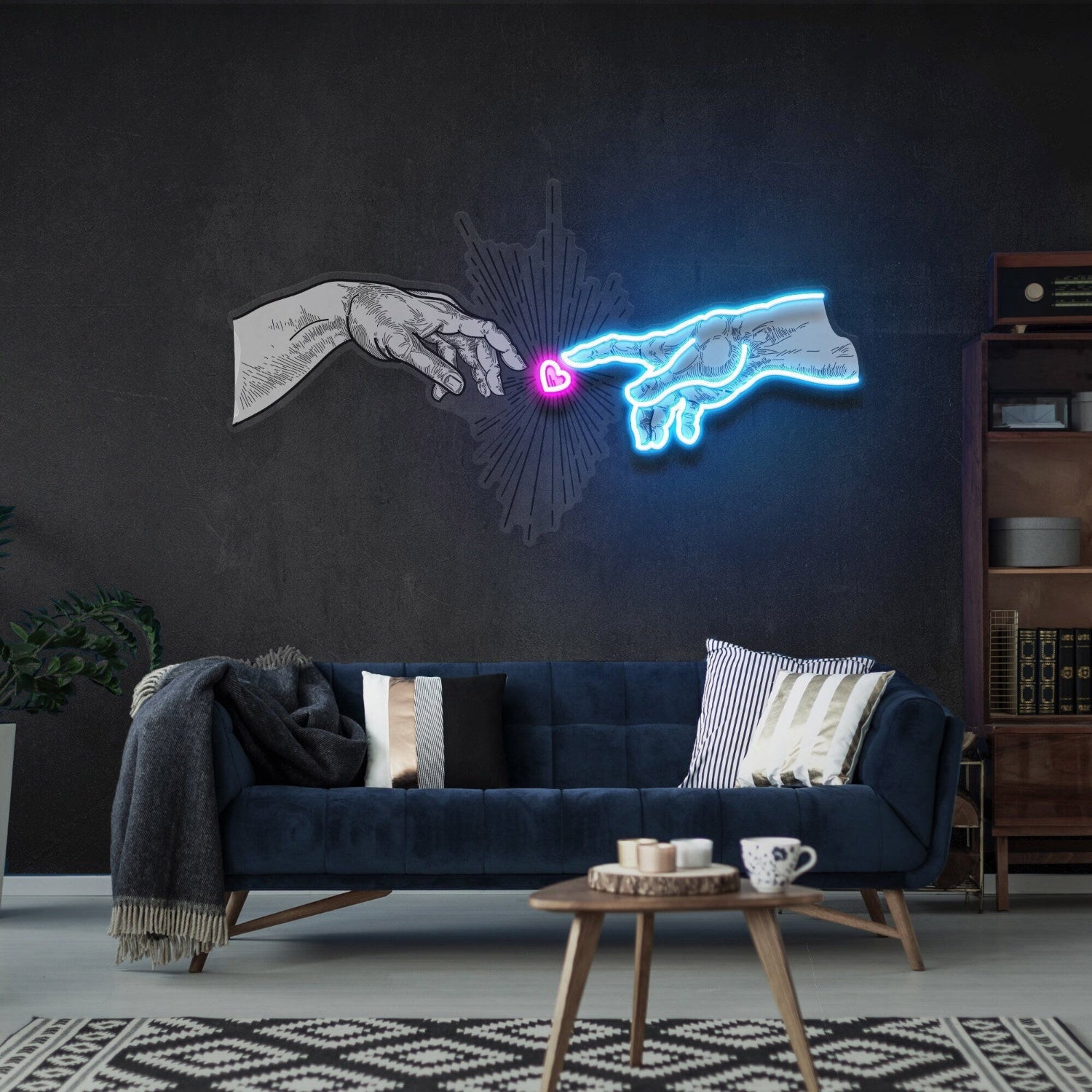 Hand Love Led Uv Led Neon Sign For Living Rooms - Shineneon