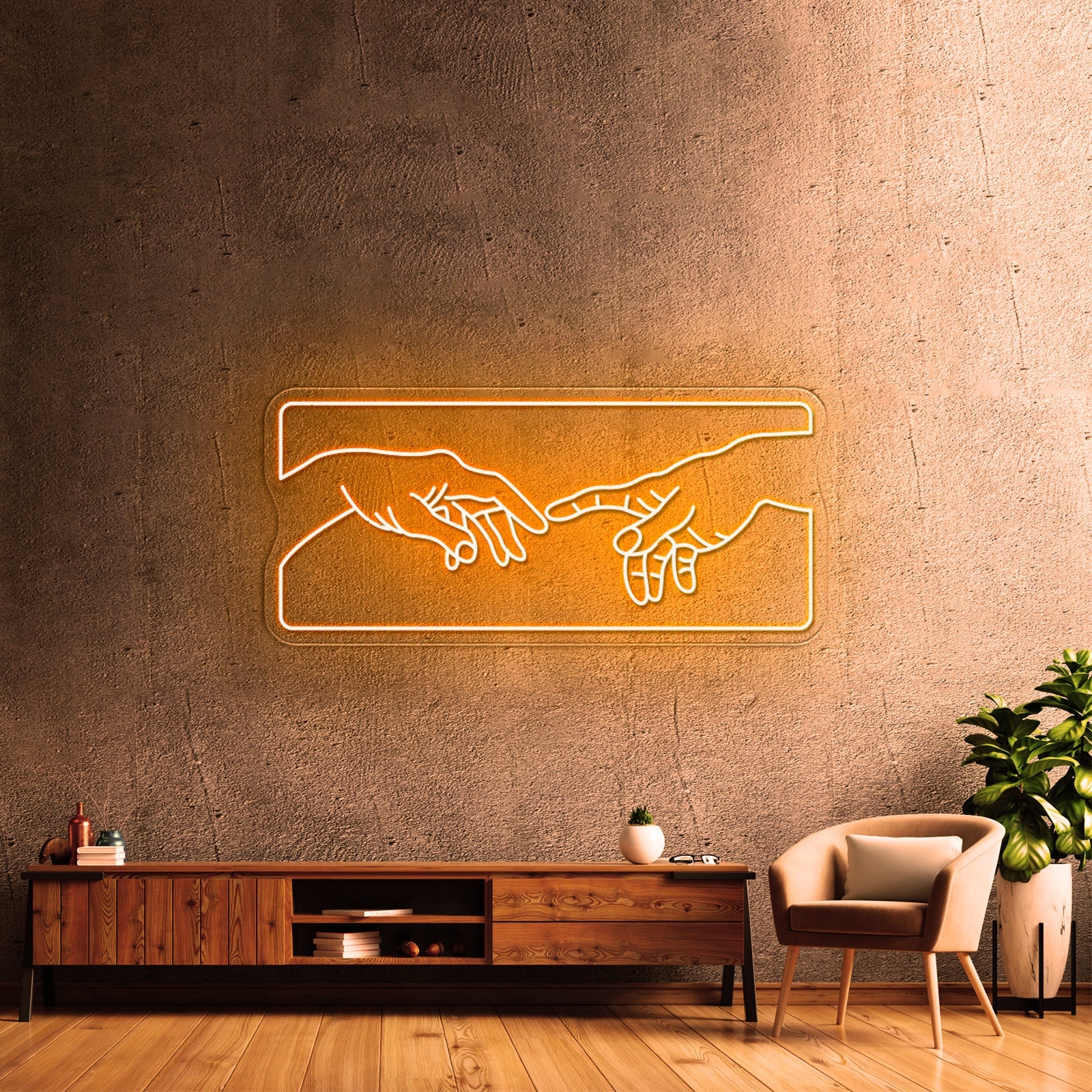 Hand Of God Neon Sign Wall Art Light Neon Signs For Bedroom - Shineneon