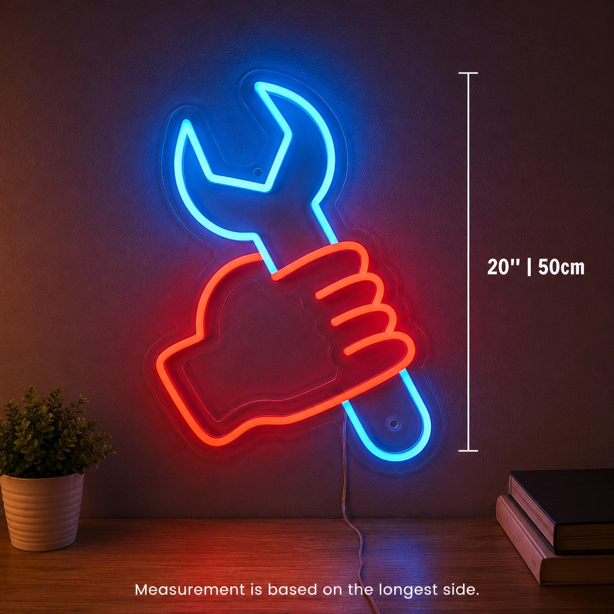 Hand Wrench Neon Sign LED Neon Sign size image