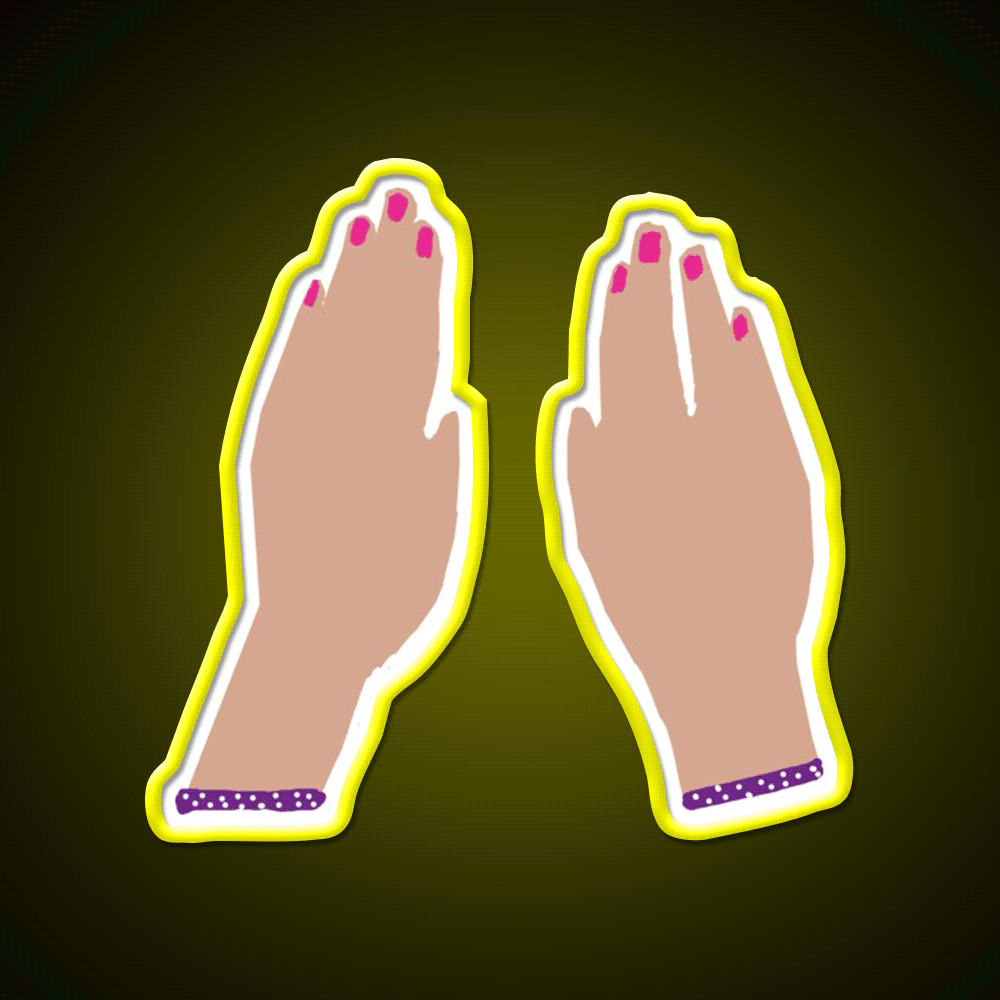 Hands Nail Salon Led Neon Sign Rgb Color - Custom LED neon sign front view
