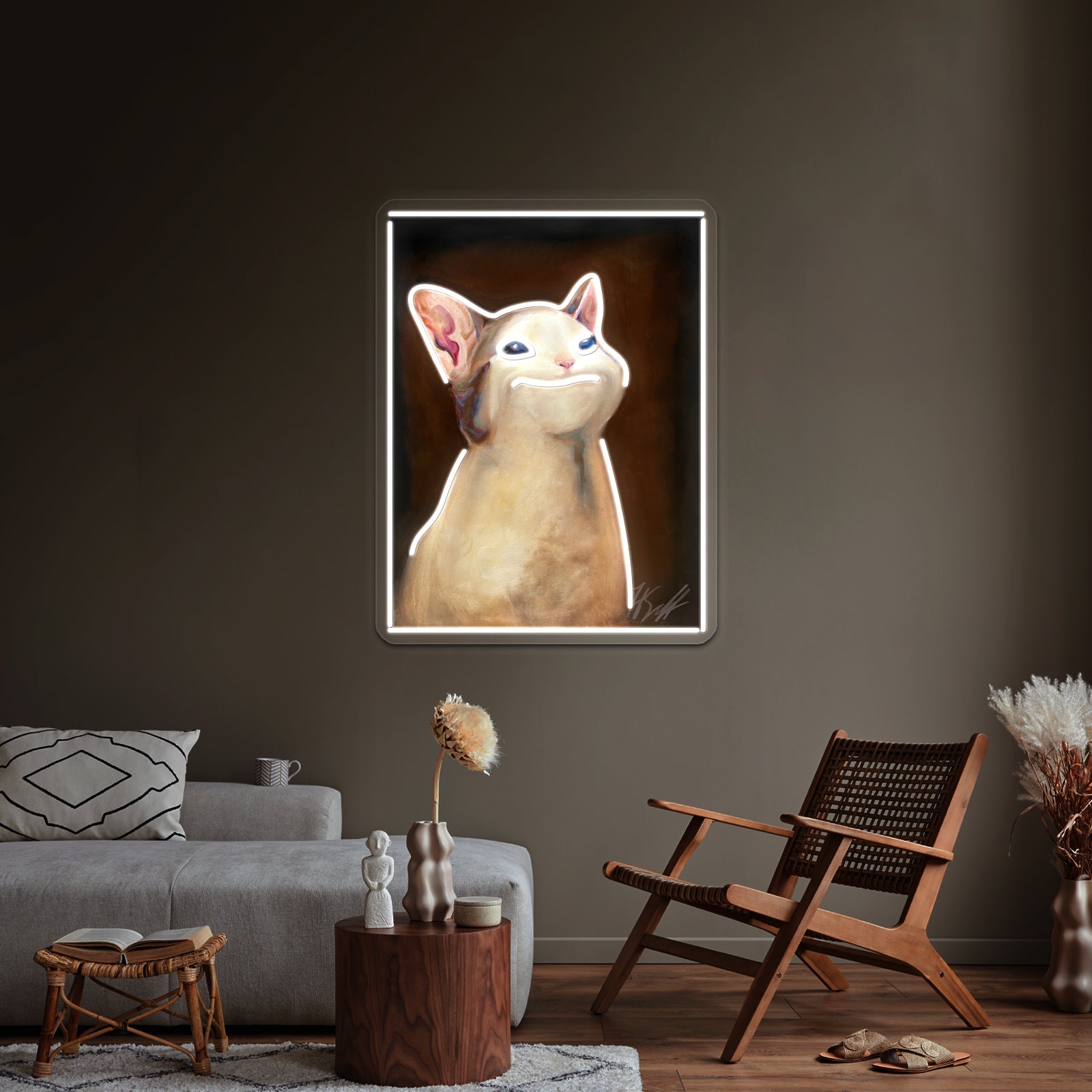 Handsome Pop Cat Artwork Large Neon Signs - Shineneon