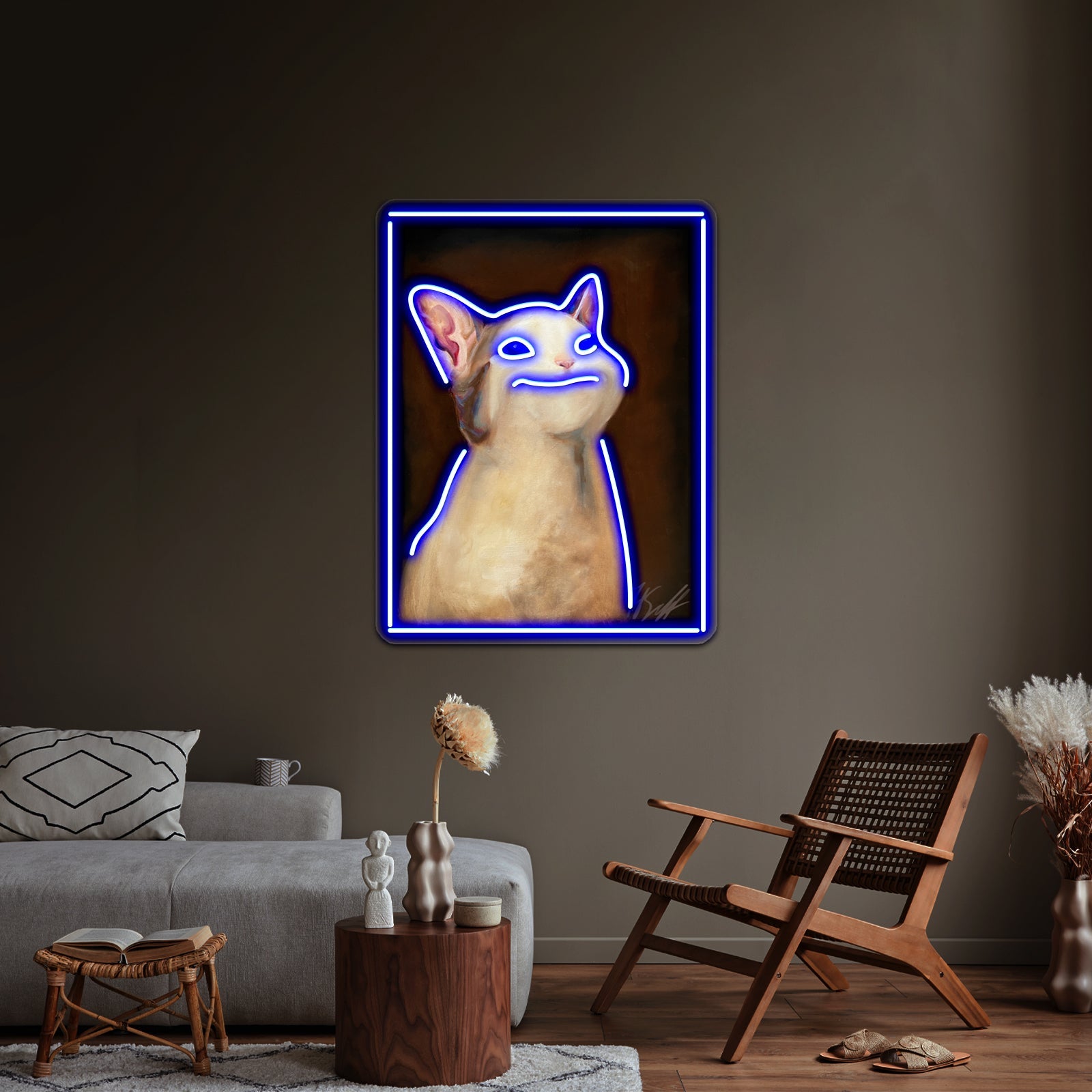 Handsome Pop Cat Artwork Large Neon Signs - Shineneon