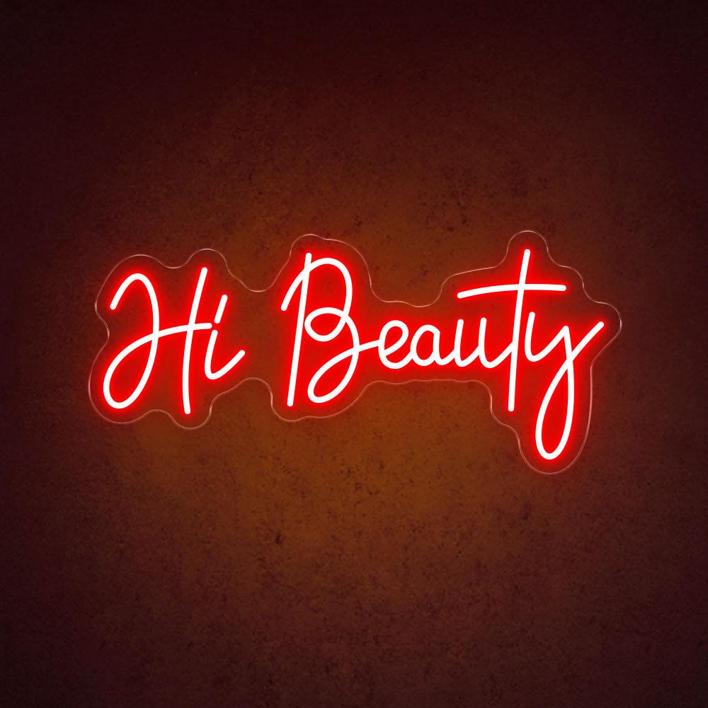 Handwritten Pink Hi Beauty Salon Led Neon Sign | Shineneon