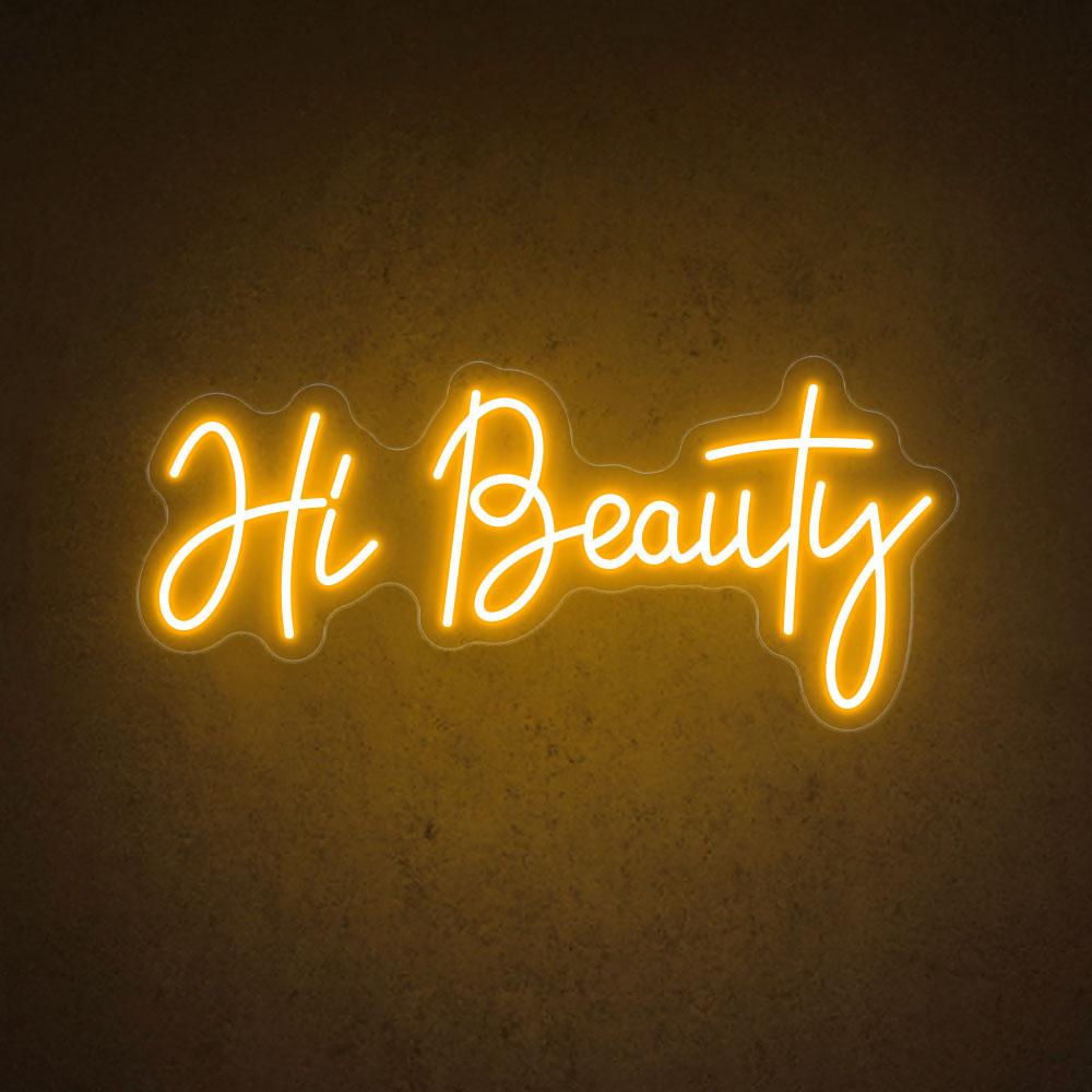 Handwritten Pink Hi Beauty Salon Led Neon Sign | Shineneon