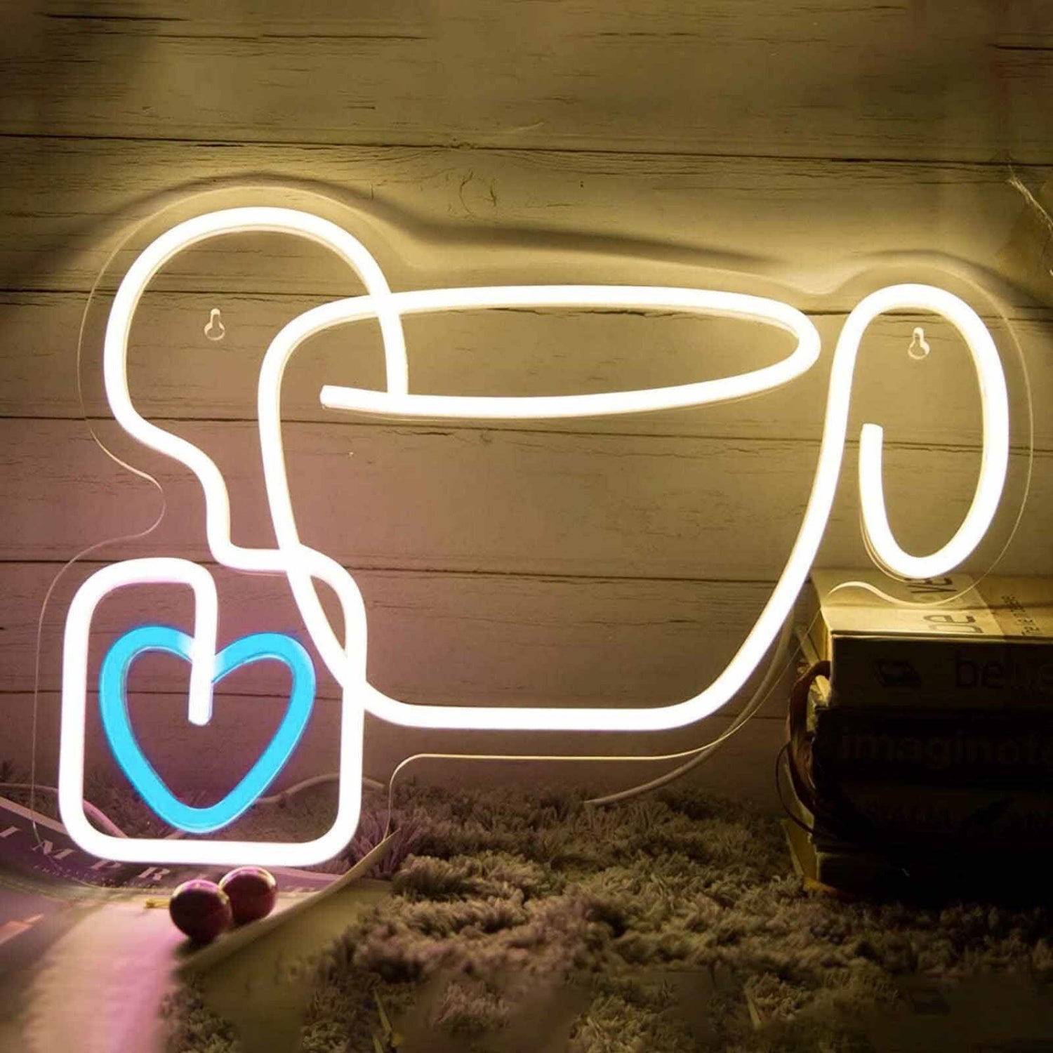 Hanging Heart Coffee Cup Led Neon Sign | Shineneon
