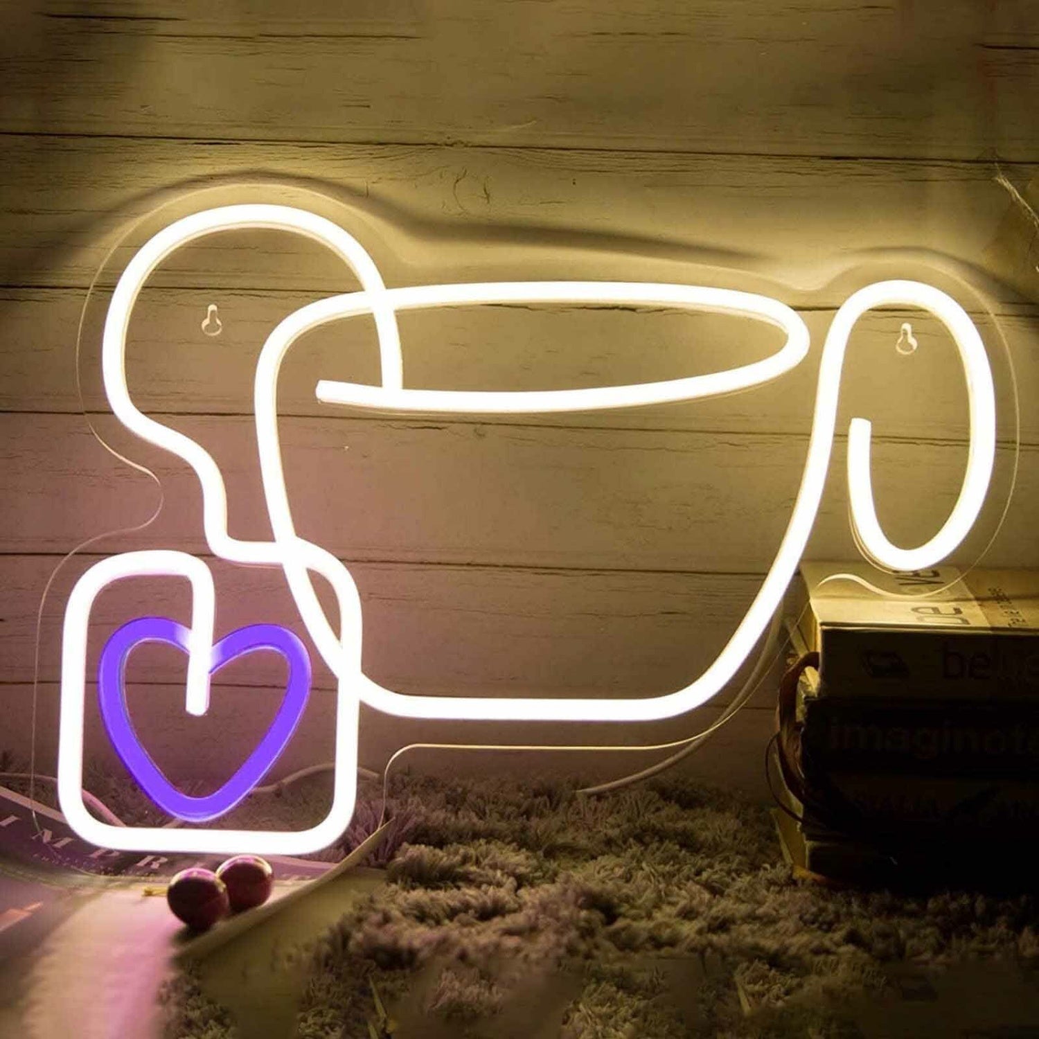 Hanging Heart Coffee Cup Led Neon Sign | Shineneon